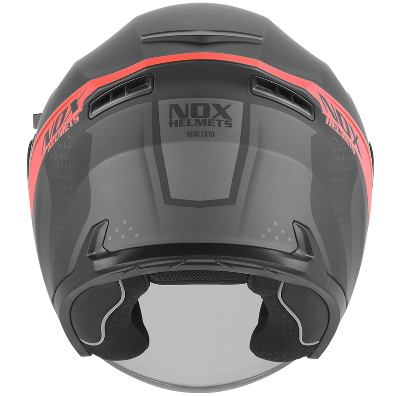 Κράνος μοτοσικλέτας ανοιχτού τύπου NOX N130 EKTO ματ μαύρο-κόκκινο