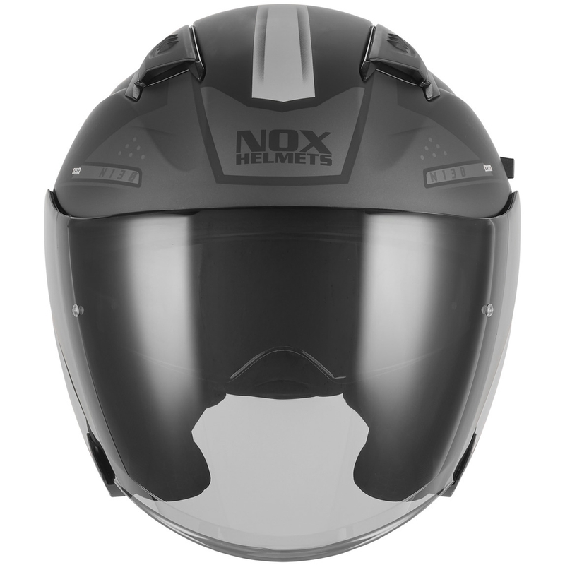 Κράνος μοτοσικλέτας ανοιχτού τύπου NOX N130 EKTO ματ μαύρο-ασημί