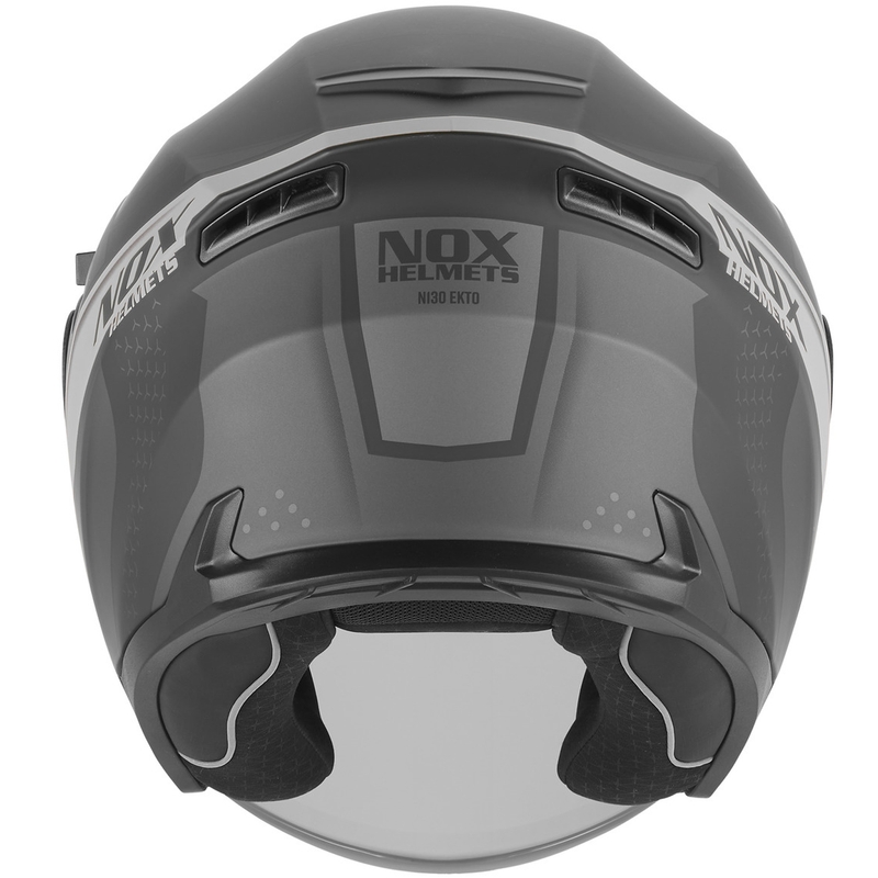 Κράνος μοτοσικλέτας ανοιχτού τύπου NOX N130 EKTO ματ μαύρο-ασημί