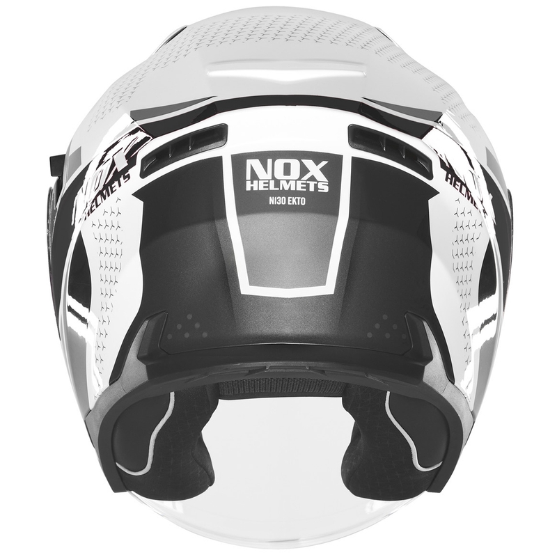 Κράνος μοτοσικλέτας ανοιχτού τύπου NOX N130 EKTO λευκό-μαύρο