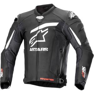 Alpinestars GP Plus R 4 Rideknit Μαύρο και λευκό δερμάτινο μπουφάν μοτοσικλέτας