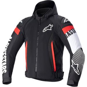 Alpinestars Zaca Air Αδιάβροχο μπουφάν μοτοσικλέτας Μαύρο-λευκό-φλούο κόκκινο