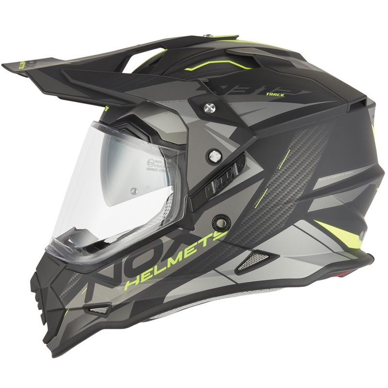 Κράνος μοτοσικλέτας Enduro NOX N312 Track ματ μαύρο-φθοροκίτρινο