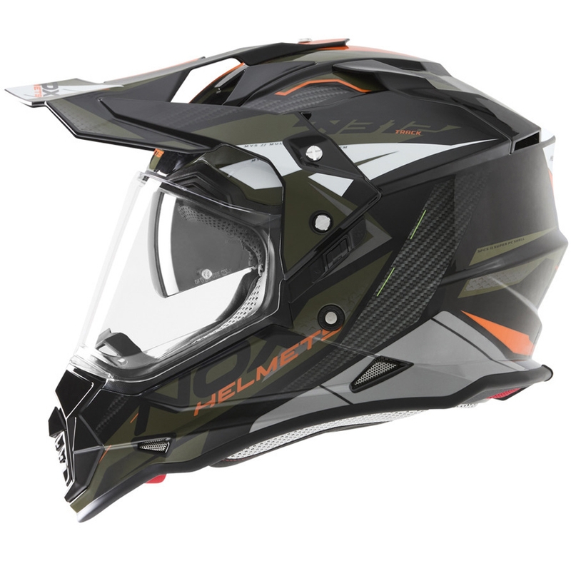 Κράνος μοτοσικλέτας Enduro NOX N312 Track χακί-πορτοκαλί