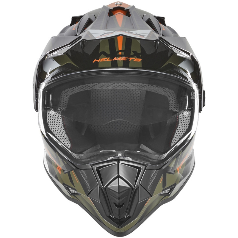 Κράνος μοτοσικλέτας Enduro NOX N312 Track χακί-πορτοκαλί