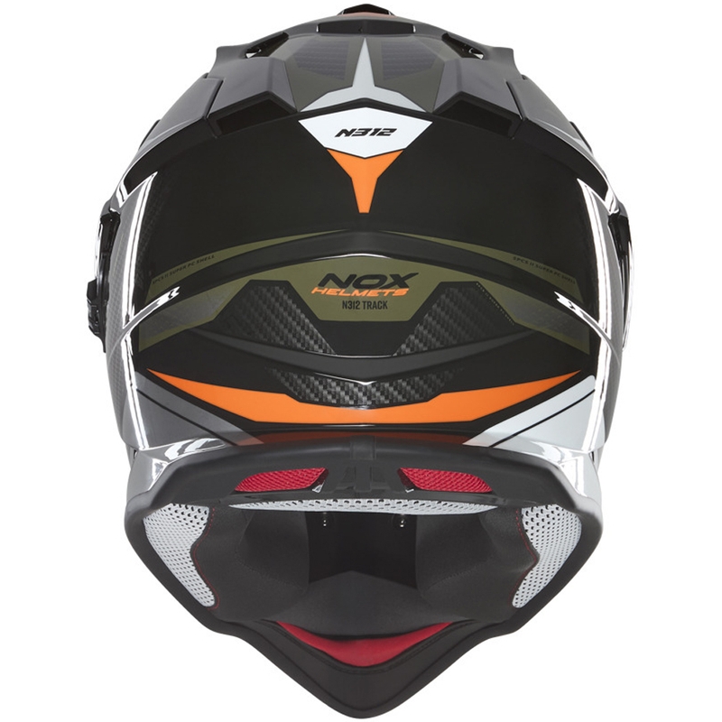 Κράνος μοτοσικλέτας Enduro NOX N312 Track χακί-πορτοκαλί