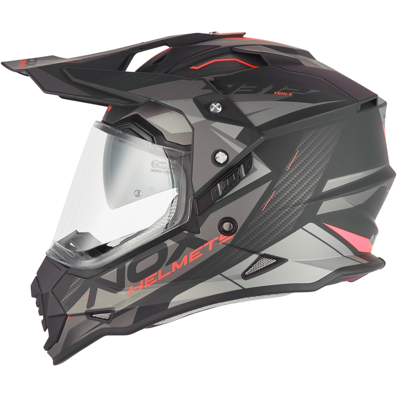 Κράνος μοτοσικλέτας Enduro NOX N312 Track ματ μαύρο-κόκκινο