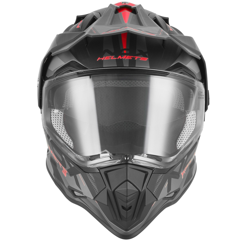 Κράνος μοτοσικλέτας Enduro NOX N312 Track ματ μαύρο-κόκκινο