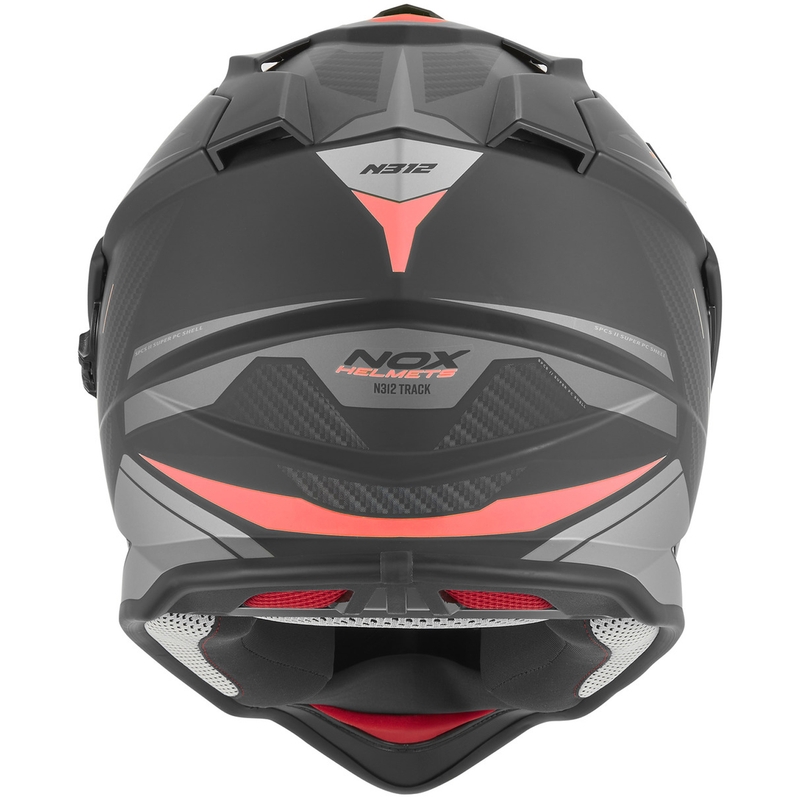 Κράνος μοτοσικλέτας Enduro NOX N312 Track ματ μαύρο-κόκκινο