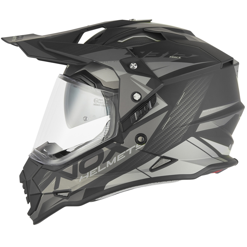Κράνος μοτοσικλέτας Enduro NOX N312 Track ματ μαύρο-ασημί