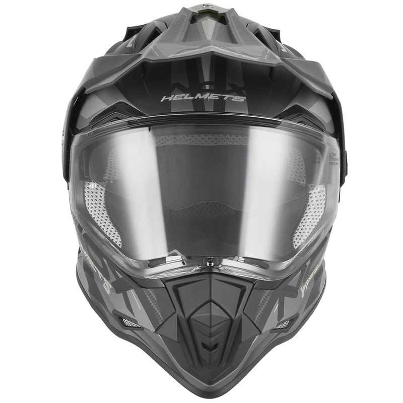 Κράνος μοτοσικλέτας Enduro NOX N312 Track ματ μαύρο-ασημί