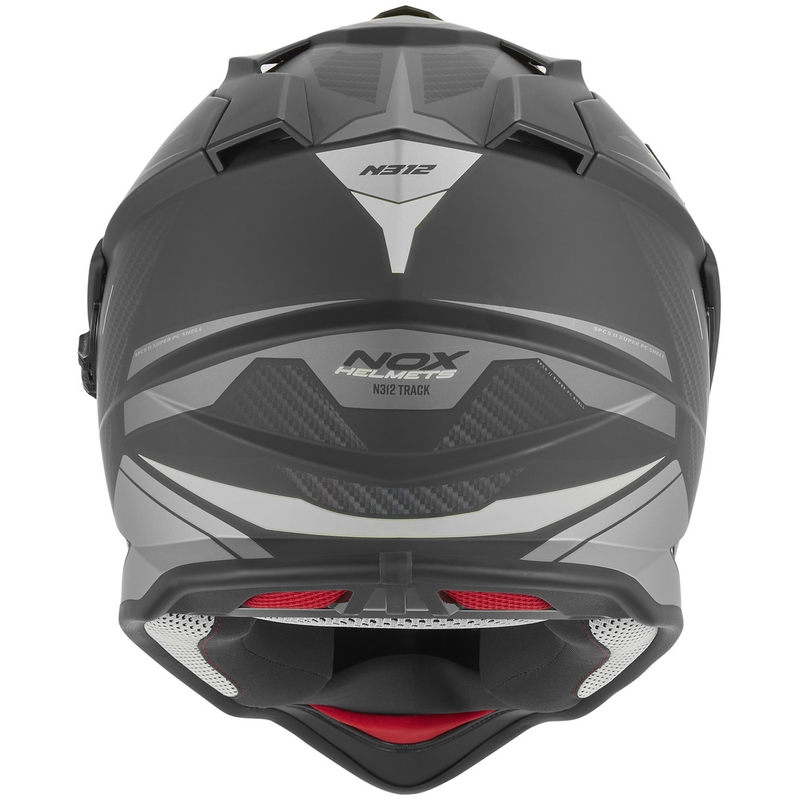 Κράνος μοτοσικλέτας Enduro NOX N312 Track ματ μαύρο-ασημί