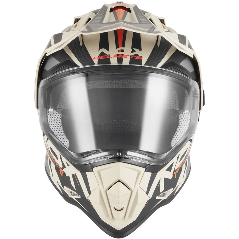 Κράνος μοτοσικλέτας Enduro NOX N312 Track ματ άμμου-πορτοκαλί