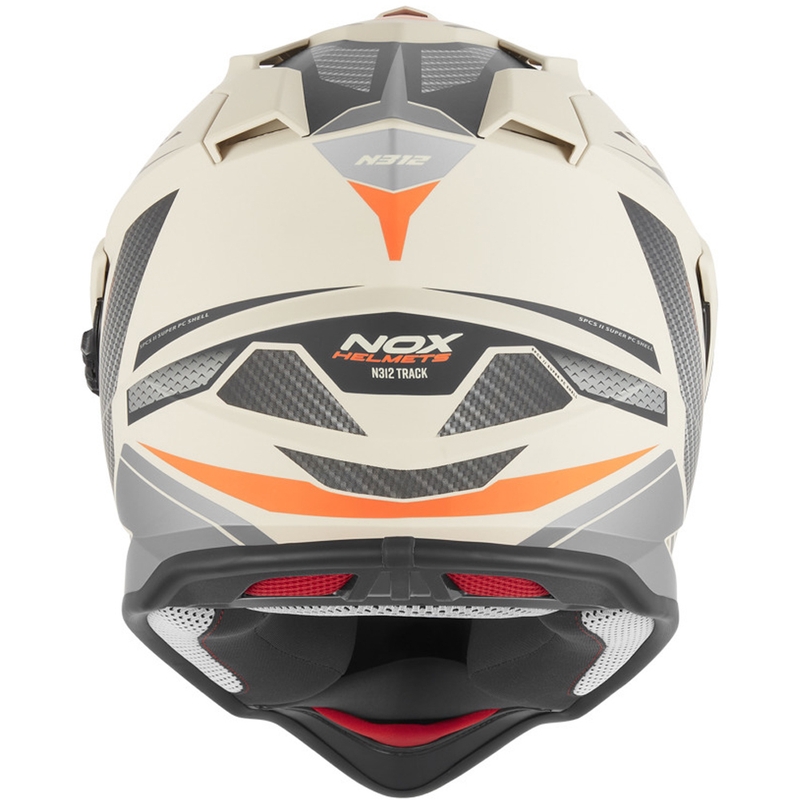 Κράνος μοτοσικλέτας Enduro NOX N312 Track ματ άμμου-πορτοκαλί