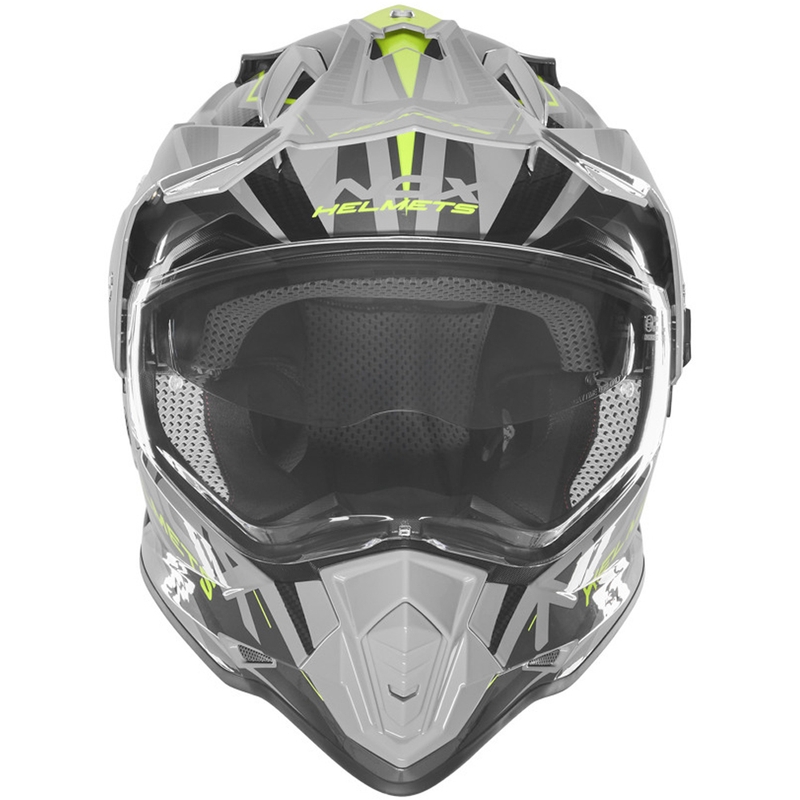 Κράνος μοτοσικλέτας Enduro NOX N312 Track γκρι-φθοροκίτρινο