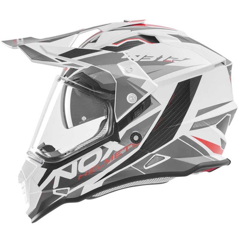 Κράνος μοτοσικλέτας Enduro NOX N312 Track λευκό-κόκκινο