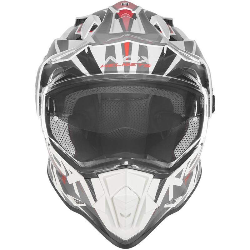 Κράνος μοτοσικλέτας Enduro NOX N312 Track λευκό-κόκκινο