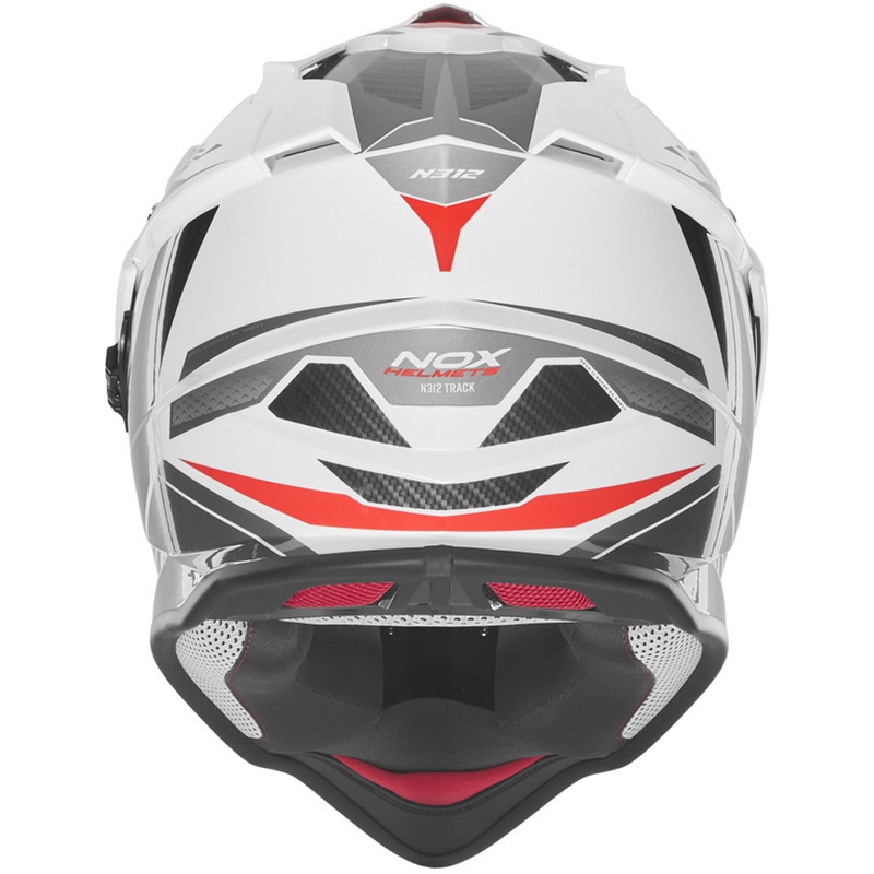 Κράνος μοτοσικλέτας Enduro NOX N312 Track λευκό-κόκκινο