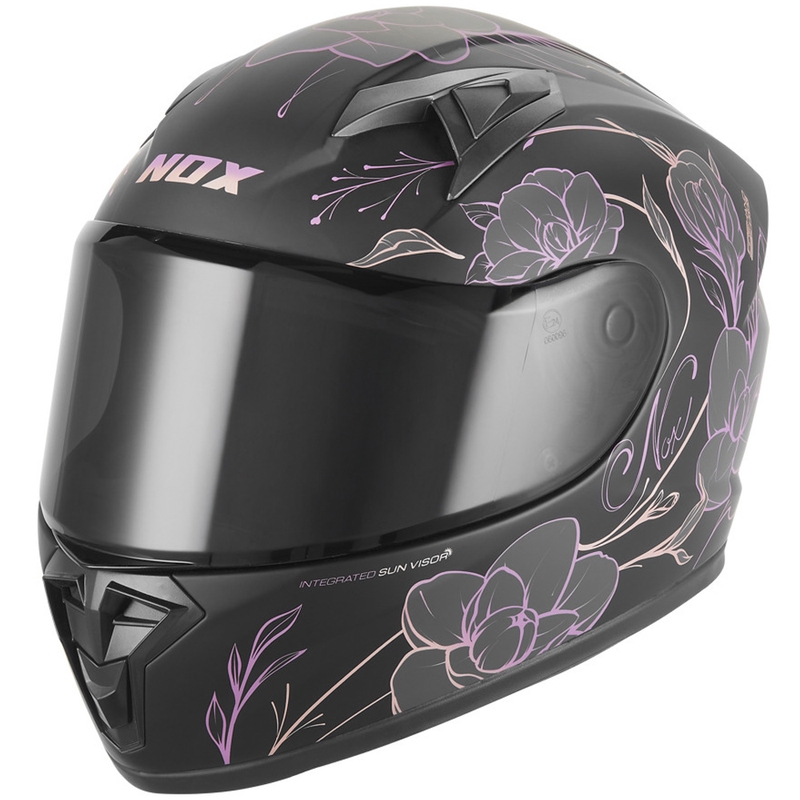 Παιδικό κράνος μοτοσικλέτας full face NOX N731 Spring ματ μαύρο-ροζ