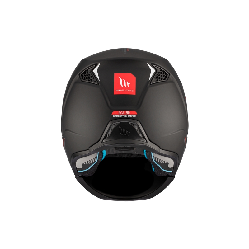 Κράνος ανοιχτού προσώπου με μάσκα MT Streetfighter SV S Solid A1 μαύρο ματ με γείσο ιριδίου - ποιότητα II. - II. ποιότητα