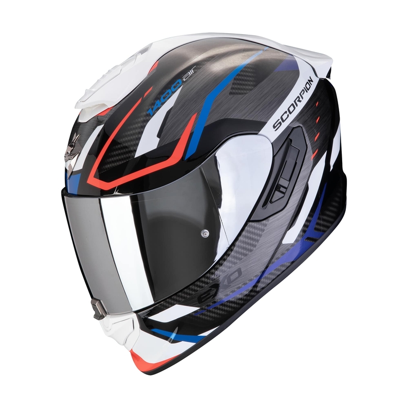 Κράνος μοτοσικλέτας Scorpion EXO-1400 EVO II AIR ACCORD full-face μαύρο-μπλε-λευκό σε προσφορά - 2ης ποιότητας - II. ποιότητα