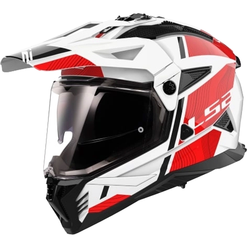 Κράνος μοτοσικλέτας Enduro LS2 MX702 PIONEER II HILL λευκό-κόκκινο