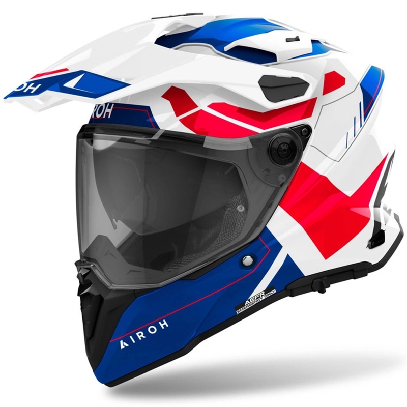 Κράνος Enduro Airoh Commander 2 Reveal γυαλιστερό μπλε-κόκκινο
