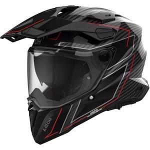 Κράνος μοτοσυκλέτας Enduro Airoh Commander 2 Carbon Stylish μαύρο-κόκκινο