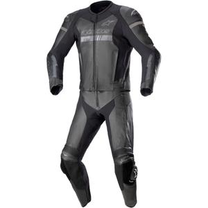 Alpinestars GP Force Chaser TECH-AIR 5 συμβατό μαύρο-μαύρο δερμάτινο κοστούμι μοτοσικλέτας δύο τεμαχίων