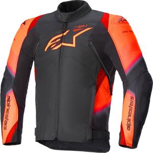 Alpinestars T-SP 1 2 αδιάβροχο μαύρο-φλούο κόκκινο μπουφάν μοτοσικλέτας