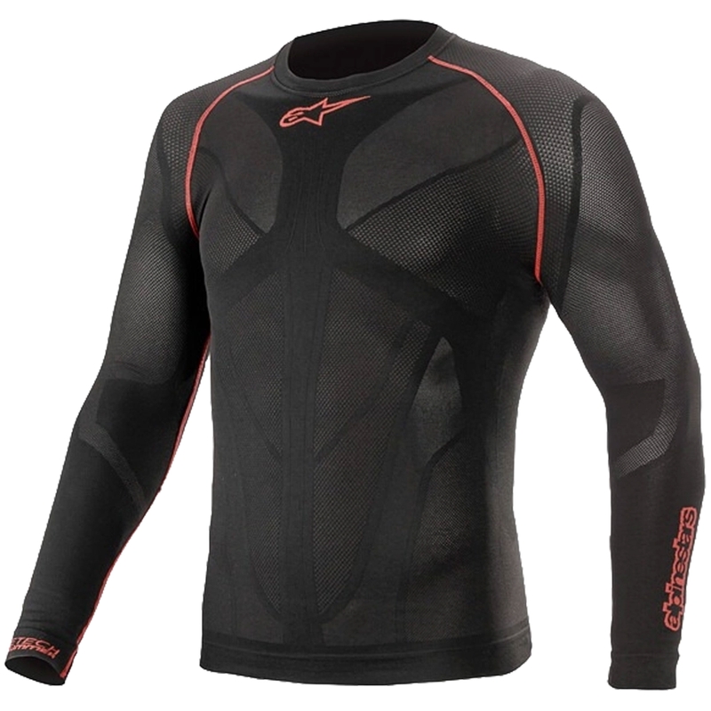 Alpinestars Ride Tech Summer μακρυμάνικο θερμικό πουκάμισο μαύρο και κόκκινο