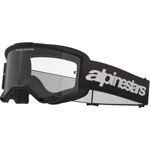 Γυαλιά motocross Alpinestars Vision 3 Wordmark μαύρα με διάφανο πλεξιγκράμ