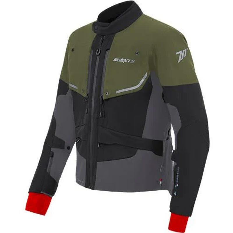 Μπουφάν μοτοσικλέτας Seventy Degrees SD-JT45 Expedition πράσινο-μαύρο-γκρι