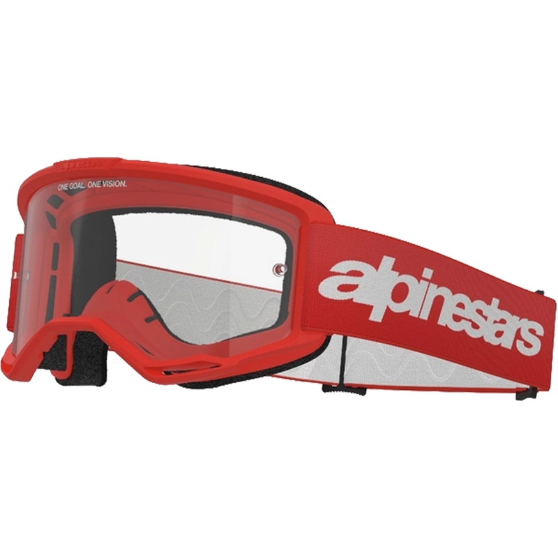 Alpinestars Vision 3 Wordmark κόκκινα γυαλιά motocross με διαφανές πλεξιγκλάς