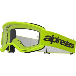 Alpinestars Vision 3 Wordmark fluo κίτρινα γυαλιά motocross με διαφανή plexi
