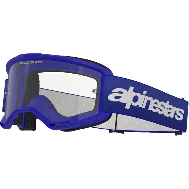 Γυαλιά motocross Alpinestars Vision 3 Wordmark μπλε με διάφανο πλεξιγκράμ