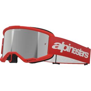 Alpinestars Vision 3 Wordmark γυαλιά motocross κόκκινα με ασημί ακτινωτό φακό