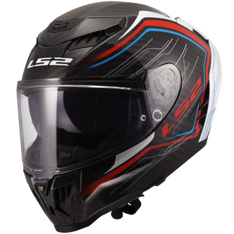 Κράνος μοτοσικλέτας full-face LS2 FF807 Dragon Subic λευκό-μπλε-κόκκινο