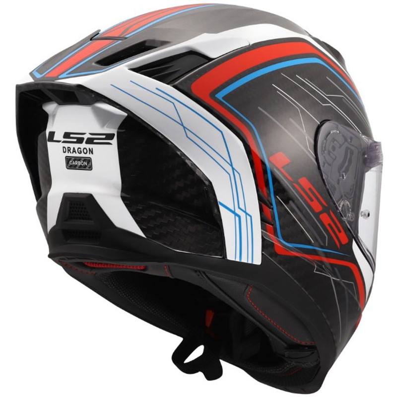 Κράνος μοτοσικλέτας full-face LS2 FF807 Dragon Subic λευκό-μπλε-κόκκινο