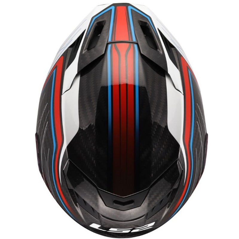 Κράνος μοτοσικλέτας full-face LS2 FF807 Dragon Subic λευκό-μπλε-κόκκινο