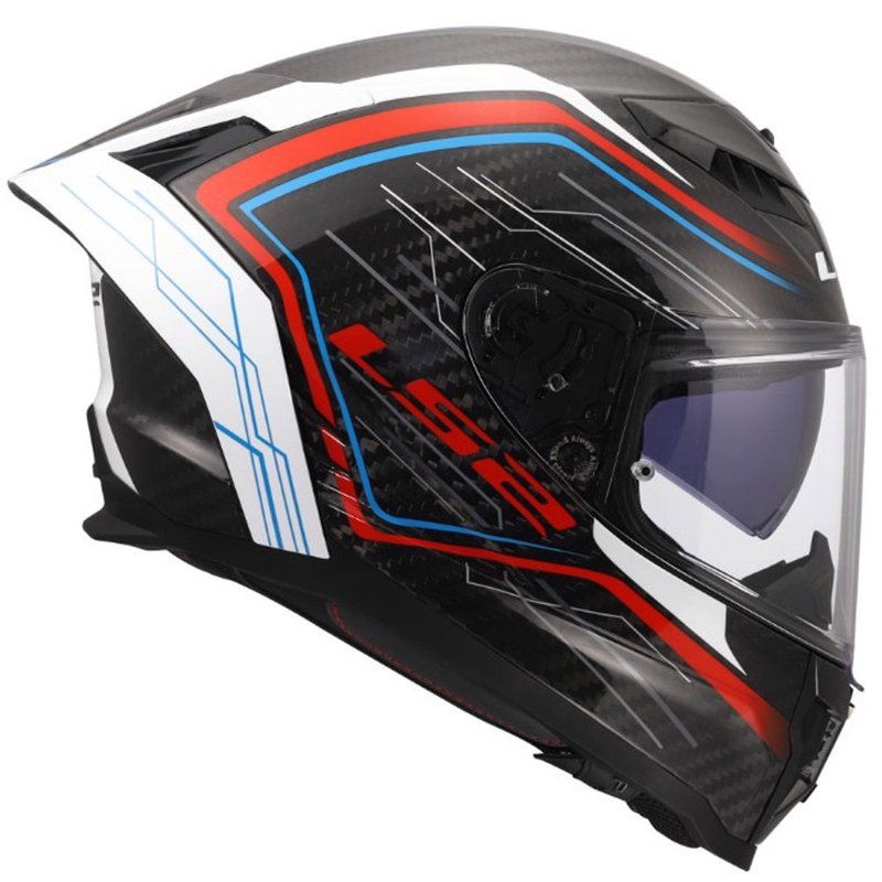 Κράνος μοτοσικλέτας full-face LS2 FF807 Dragon Subic λευκό-μπλε-κόκκινο