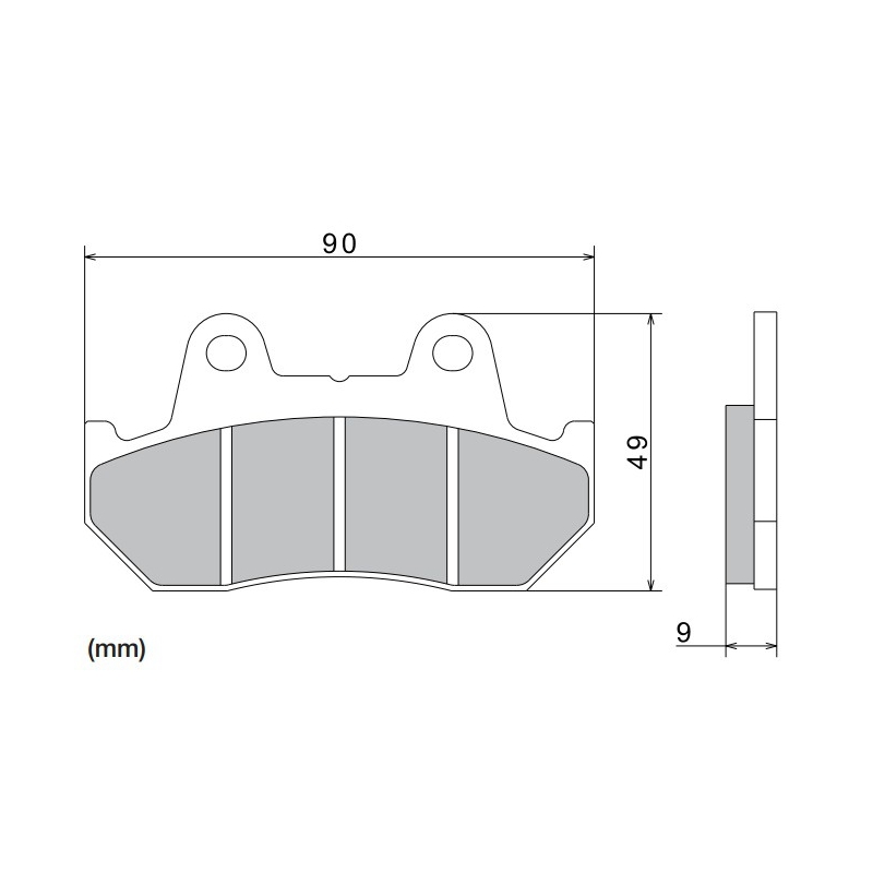 Τακάκια φρένων NISSIN ημιμεταλλικό μείγμα 90x49x9 mm 2 τεμ.