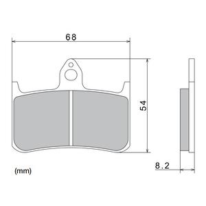 Τακάκια φρένων NISSIN ημιμεταλλικά 68x54x8.2 mm 2 τεμάχια