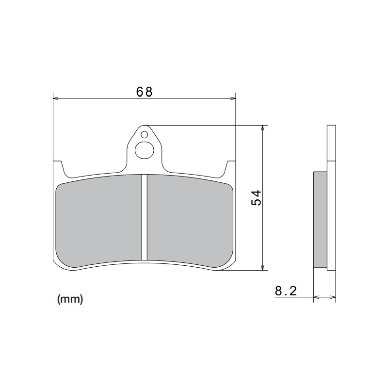 Τακάκια φρένων NISSIN ημιμεταλλικά 68x54x8.2 mm 2 τεμάχια