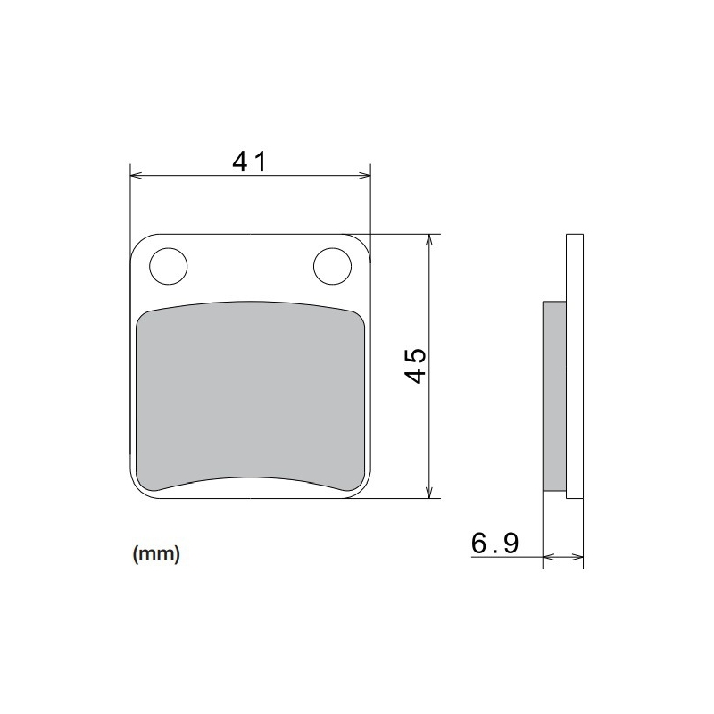 Τακάκια φρένων NISSIN ημιμεταλλικό μείγμα 41x45x6.9 mm 2 τεμ.
