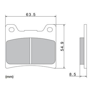 Τακάκια φρένων NISSIN ημιμεταλλικό μείγμα 63.5x54.9x8.5 mm 2 τεμ.