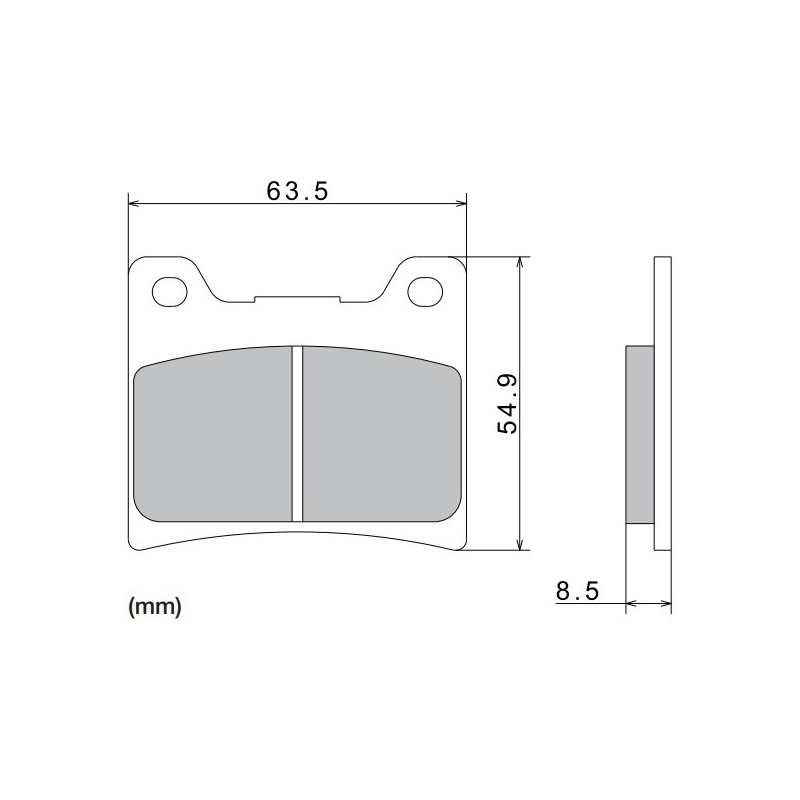 Τακάκια φρένων NISSIN ημιμεταλλικό μείγμα 63.5x54.9x8.5 mm 2 τεμ.
