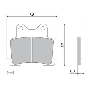 Τακάκια φρένων NISSIN ημιμεταλλικό μείγμα 68x57x8.5 mm 2 τεμ.
