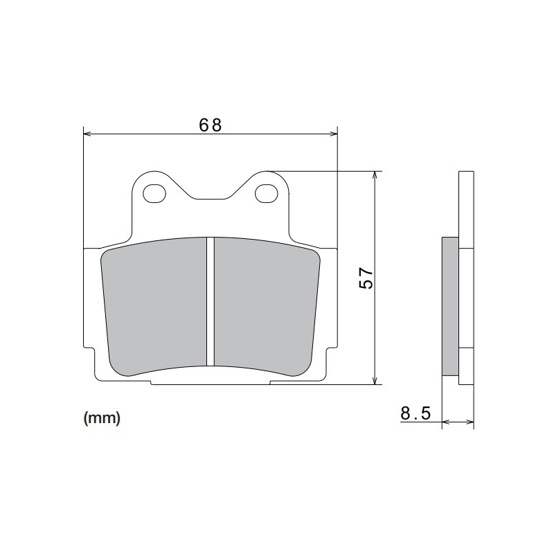 Τακάκια φρένων NISSIN ημιμεταλλικό μείγμα 68x57x8.5 mm 2 τεμ.