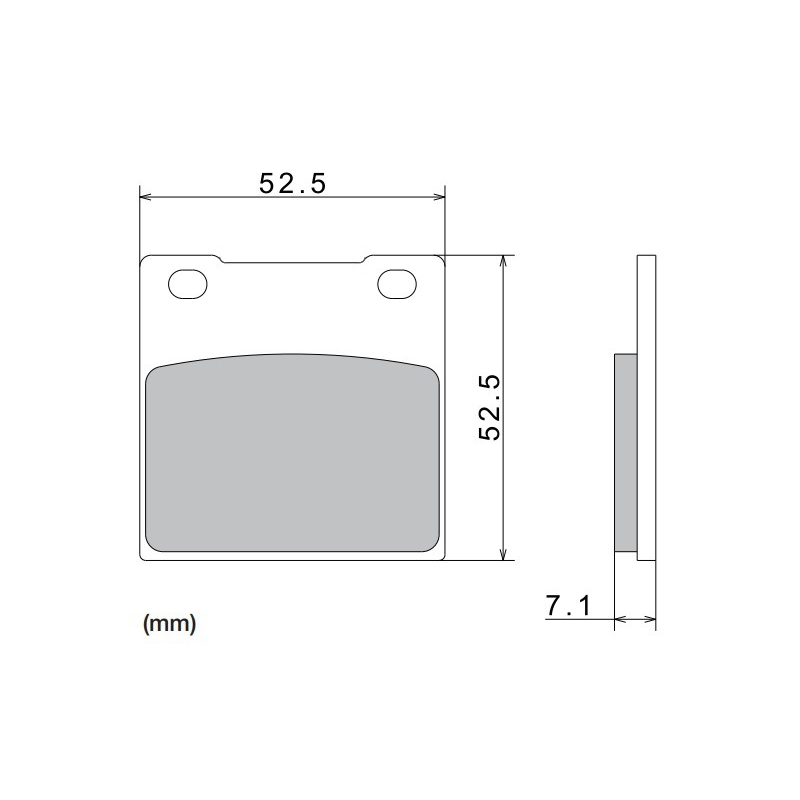 Τακάκια φρένων NISSIN ημιμεταλλικό μείγμα 52.5x52.x7.1 mm 2 τεμ.